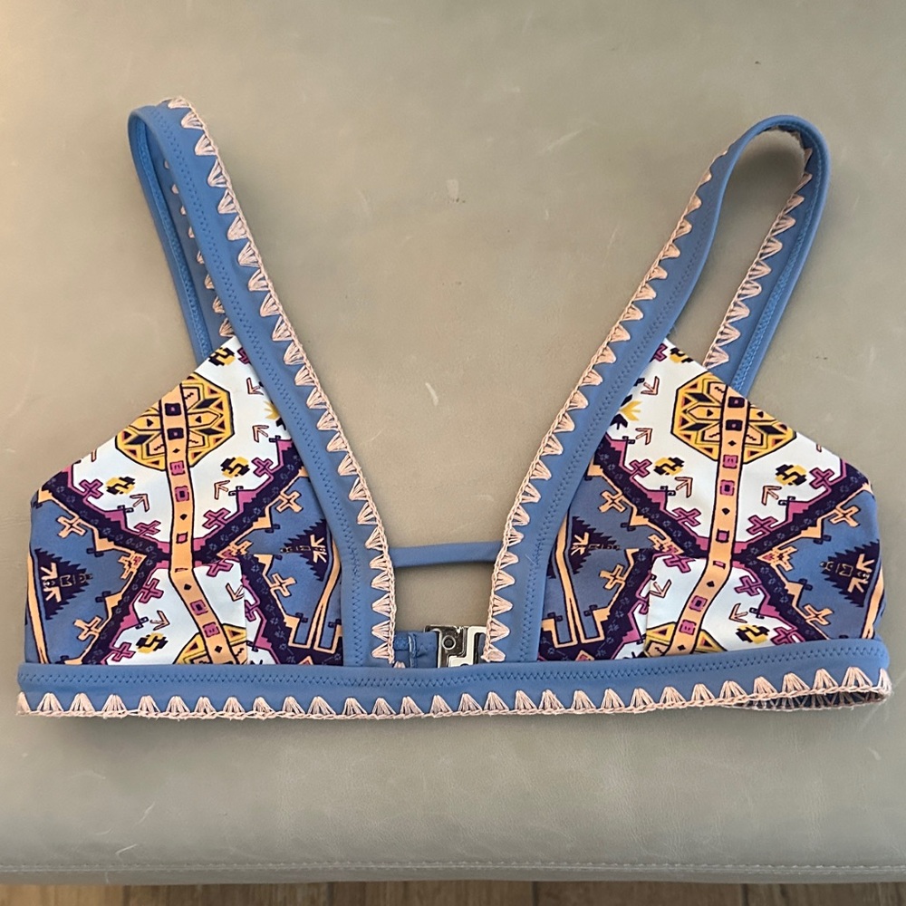 MINKPINK Colorful Geometric Bikini Top - Sz S